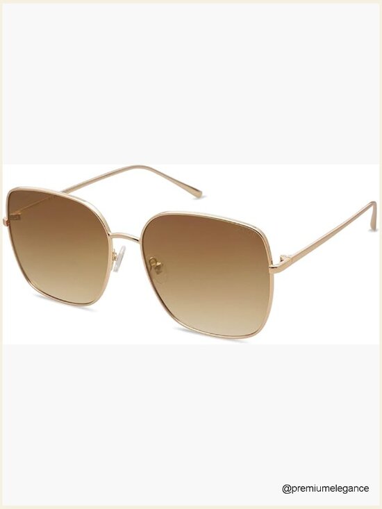 Oversized Square Metal Frame Sunglasses UV Protection main image 5